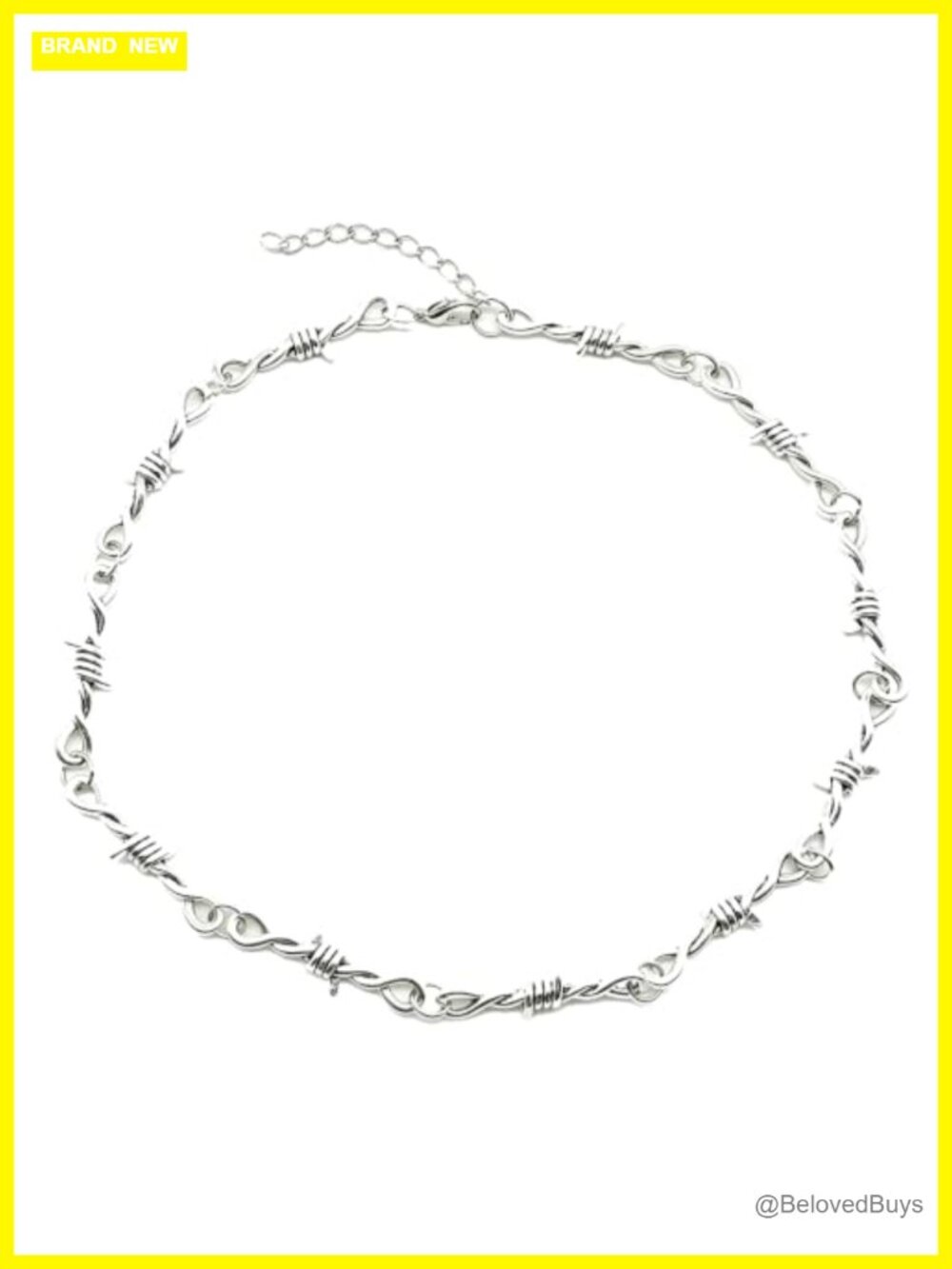 Punk Barbed Wire Necklace Gothic Thorns Chain Choker Metal Grunge Rock Jewelry